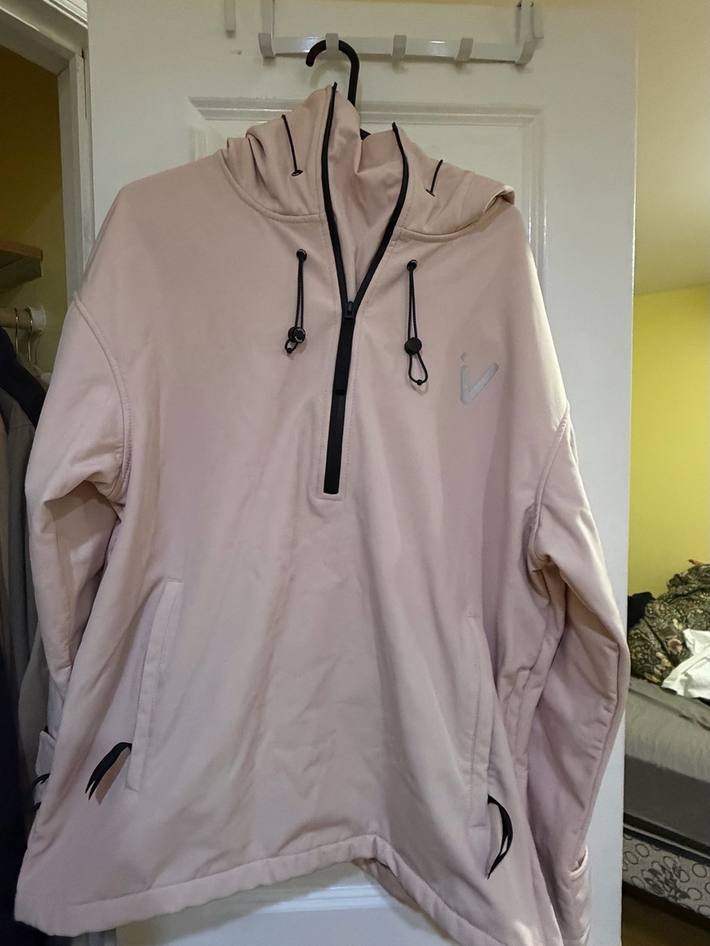 Light Pink Hooded Ski Pullover Jacket and Pants